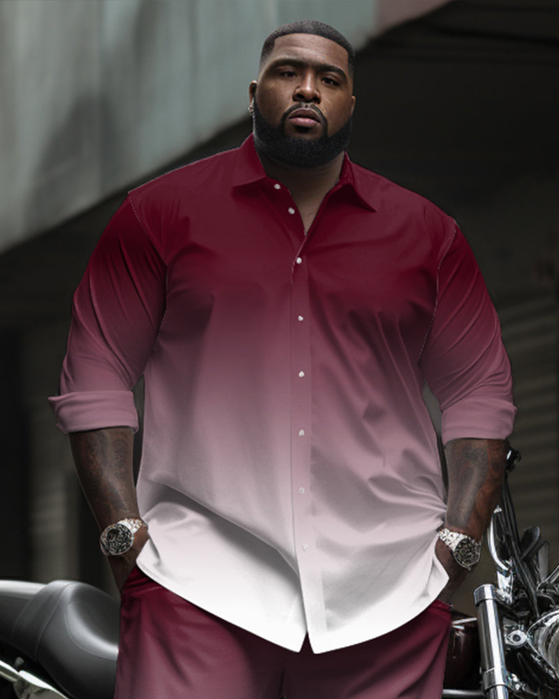 Big & Tall Red Gradient Two-piece Set for big men view 2