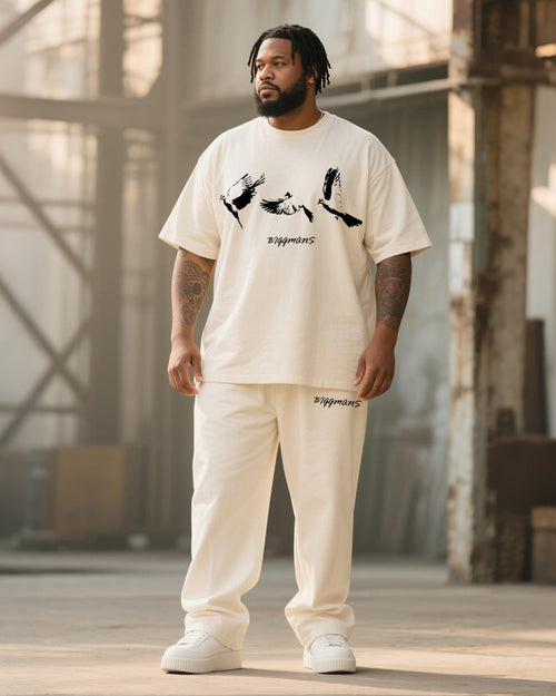 Big & Tall Graphic Graffiti T-Shirt Pants Set for big men view 1