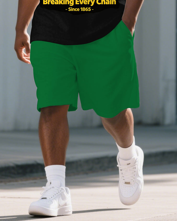 Big & Tall Juneteenth Polo Shorts Set for big men view 3