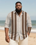Big & Tall Striped Graphic Long Sleeve Shirt for big men view 1