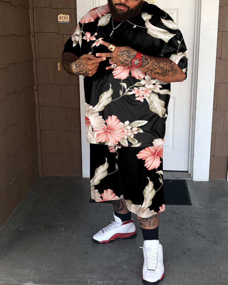 Big & Tall Floral Two-piece Set for big men