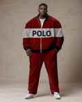 Big & Tall Red Graphic Hoodie Sweatpants Set for big men view 1