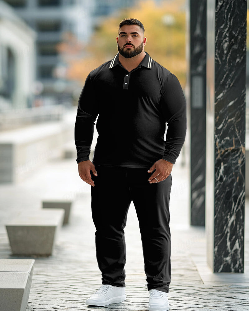 Big & Tall Solid Color Two-piece Set for big men view 1