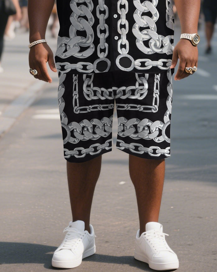 Big & Tall Graphic T-Shirt Shorts Set for big men view 3