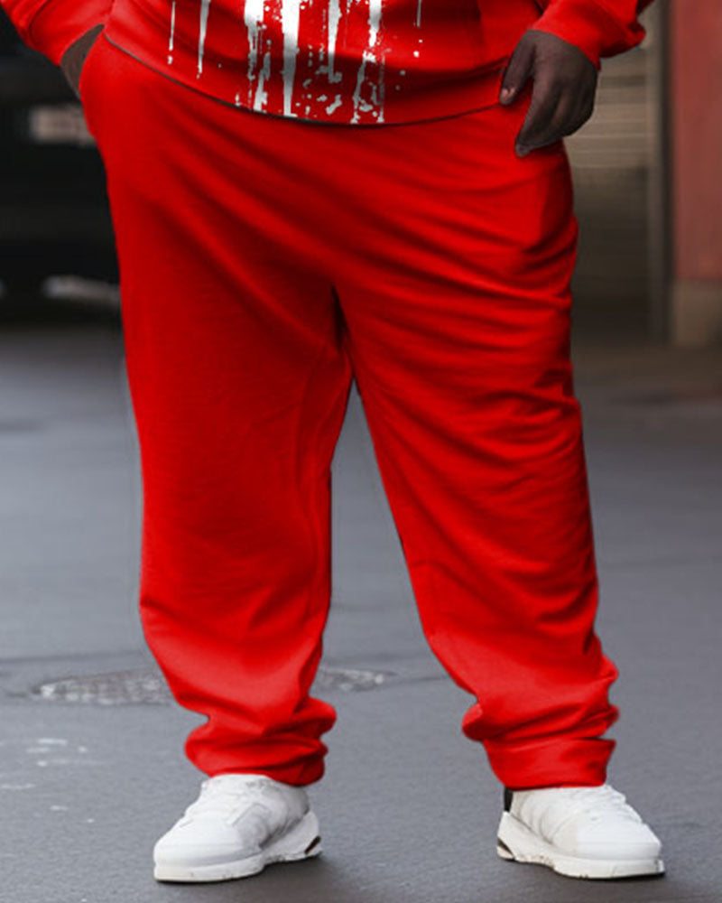 Big & Tall Colorblock Skull Hoodie Sweatpants Set for big men view 3