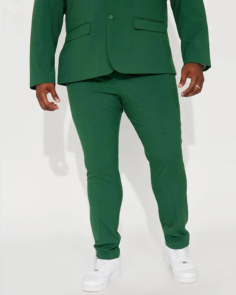 Big & Tall Solid Color Business Casual Two-piece Set for big men view 6