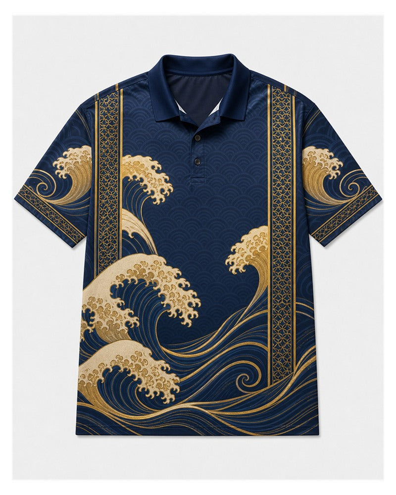 Big & Tall Graphic Polo Shorts Set for big men view 2