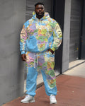 Big & Tall Streetwear Hoodie Sweatpants Set for big men view 1