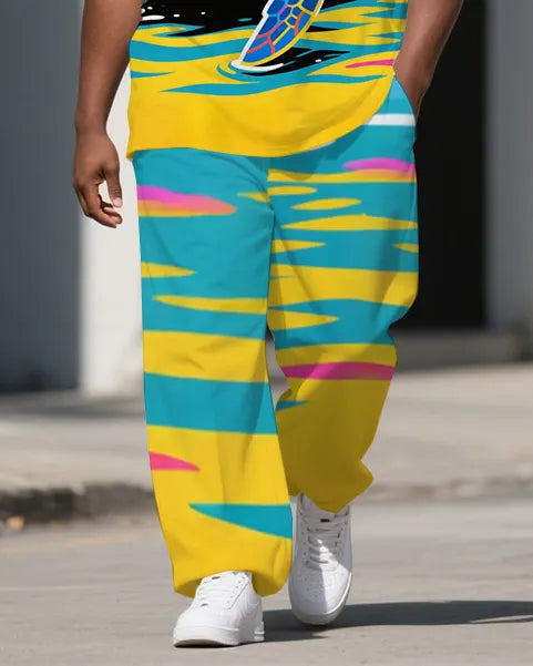 Big & Tall Streetwear T-Shirt Pants Set for big men view 3