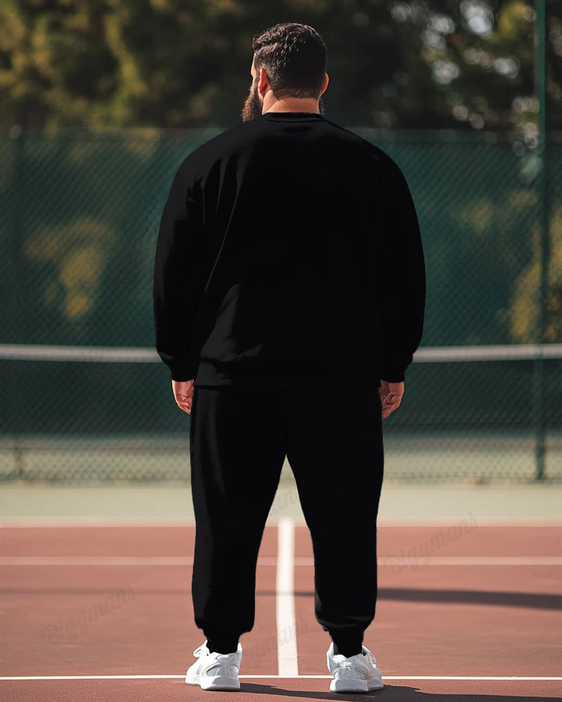 Big & Tall Graphic Hoodie Sweatpants Set for big men view 4