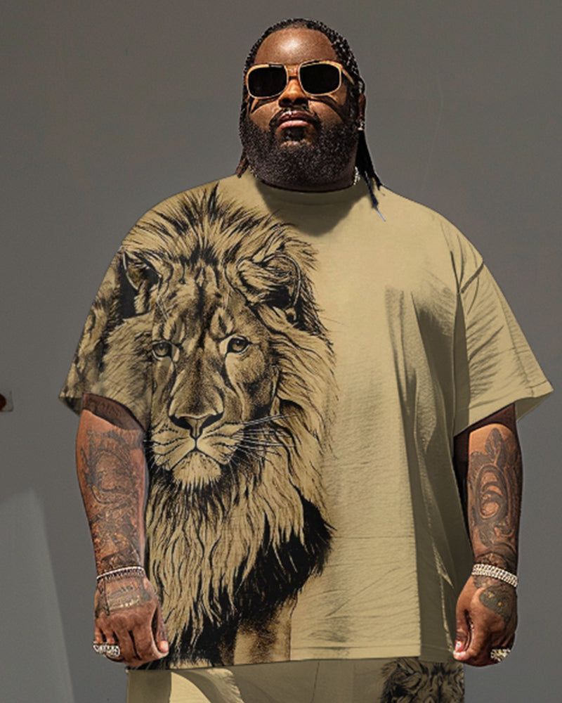 Big & Tall Graphic T-Shirt Shorts Set for big men view 3