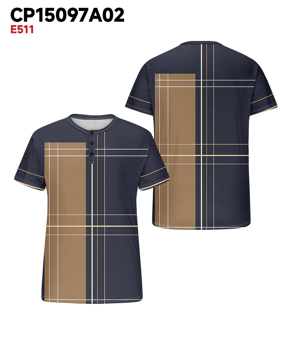 Big & Tall Khaki Blue Colorblock T-Shirt for big men view 3