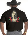 Big & Tall Black Western Short Sleeve Shirt for big men view 1