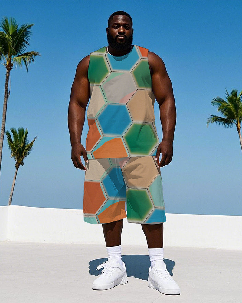 Big & Tall Colorblock Two-piece Set for big men view 1
