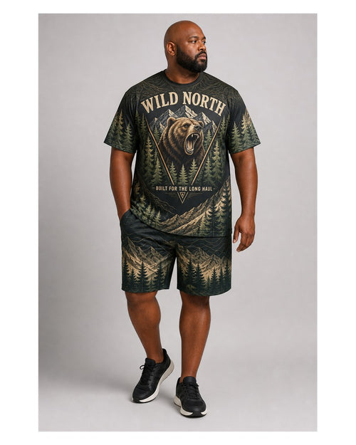 Big & Tall Graphic T-Shirt Shorts Set for big men view 1