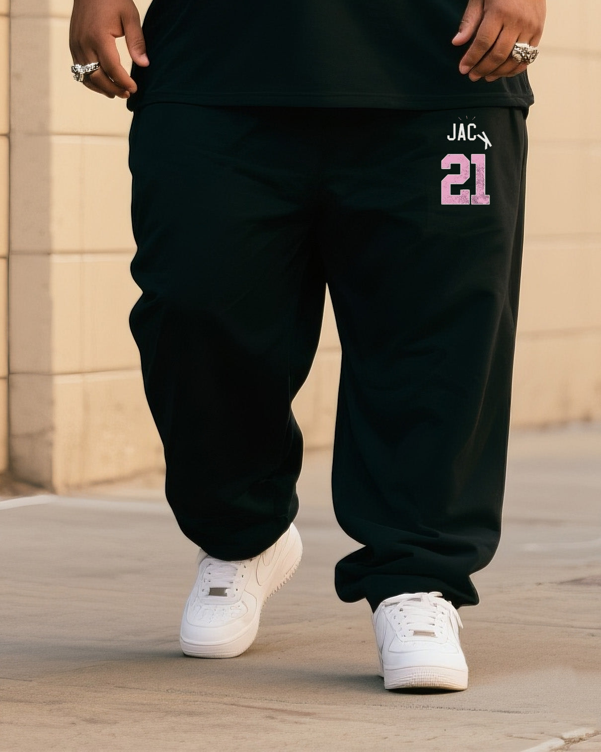 Big & Tall Graphic Athletic Vest Pants Set for big men view 3