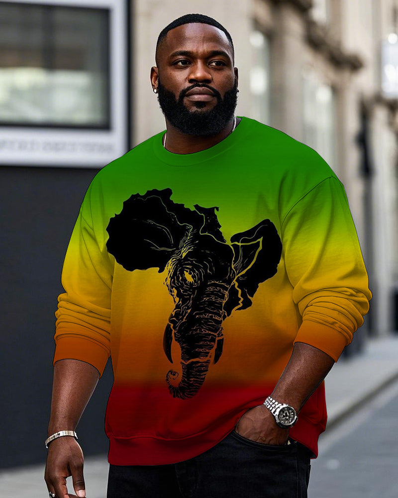 Big & Tall Gradient Graphic Graffiti Men's Clothing for big men view 1