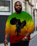 Big & Tall Gradient Graphic Graffiti Men's Clothing for big men view 1