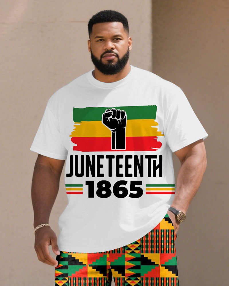 Big & Tall Graphic T-Shirt Shorts Set for big men view 2