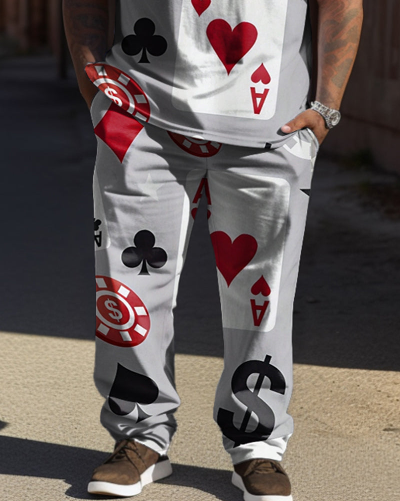 Big & Tall Graphic Graffiti T-Shirt Pants Set for big men view 3