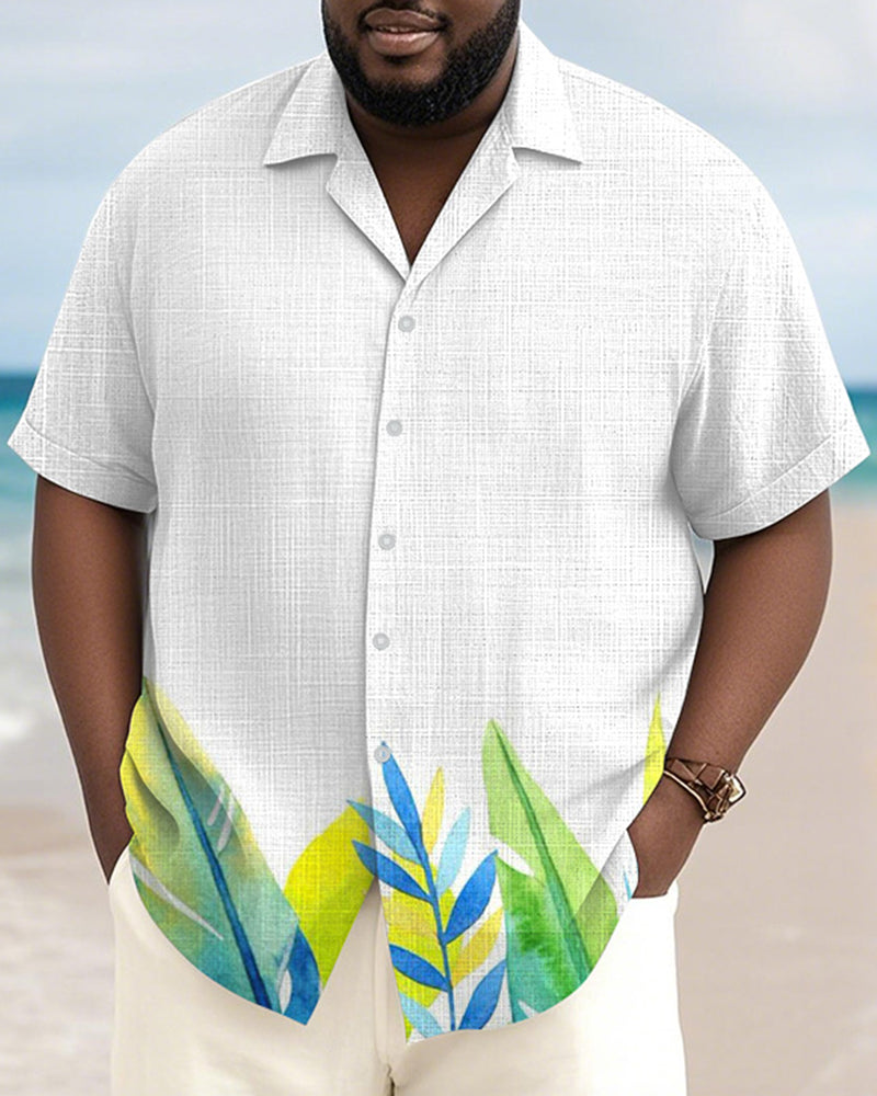 Big & Tall Hawaiian Graphic Short Sleeve Shirt for big men view 1