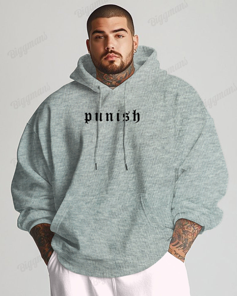 Big & Tall Athletic Streetwear Hoodie Sweatpants Set for big men view 7
