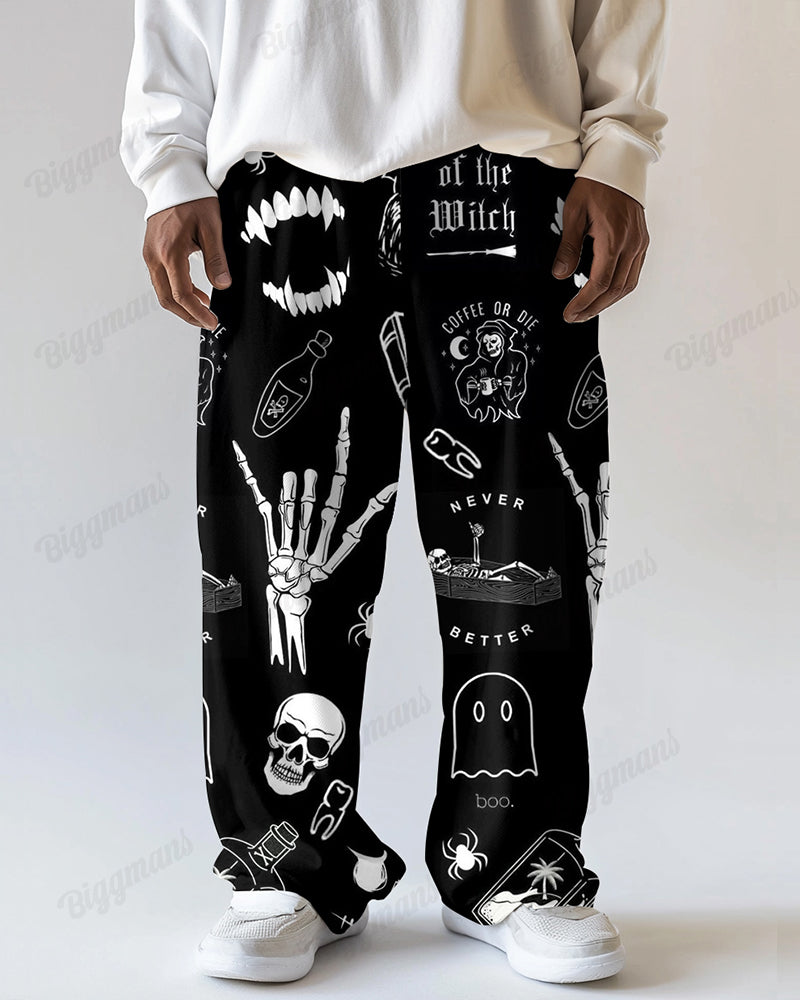 Big & Tall Streetwear Skull Pants for big men