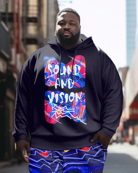 Big & Tall Streetwear Hoodie Sweatpants Set for big men view 2