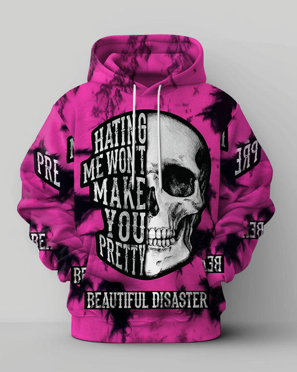Big & Tall Graffiti Skull Hoodie Sweatpants Set for big men view 4