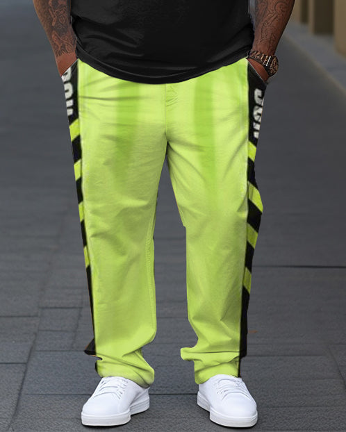 Big & Tall Graphic Streetwear T-Shirt Pants Set for big men view 3