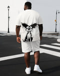 Big & Tall Graphic T-Shirt Shorts Set for big men view 1