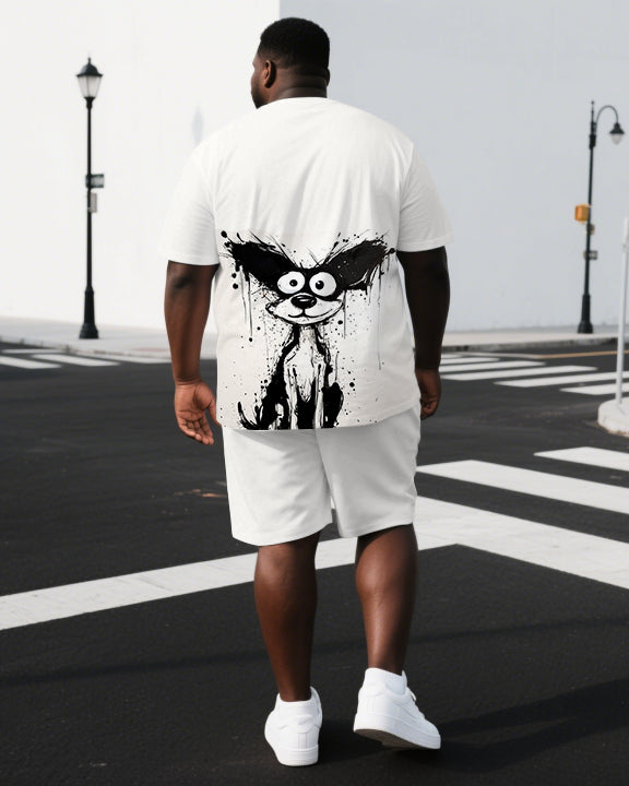 Big & Tall Graphic T-Shirt Shorts Set for big men view 1