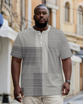 Big & Tall Gray Striped Graphic T-Shirt for big men view 1