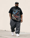 Big & Tall Streetwear T-Shirt Pants Set for big men view 2