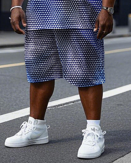Big & Tall Streetwear T-Shirt Shorts Set for big men view 3