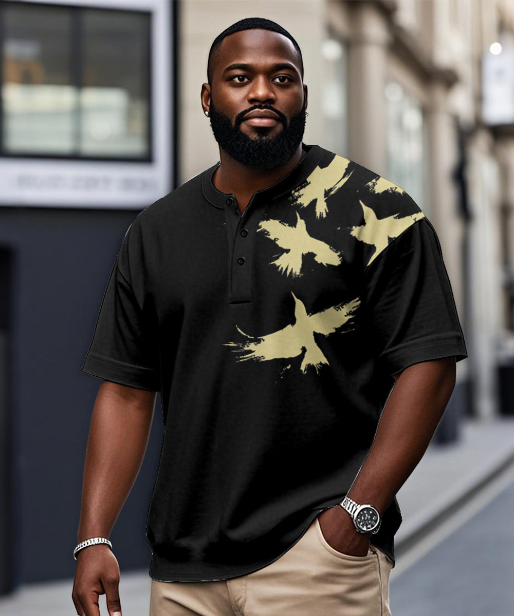 Big & Tall Black Graphic T-Shirt for big men view 1