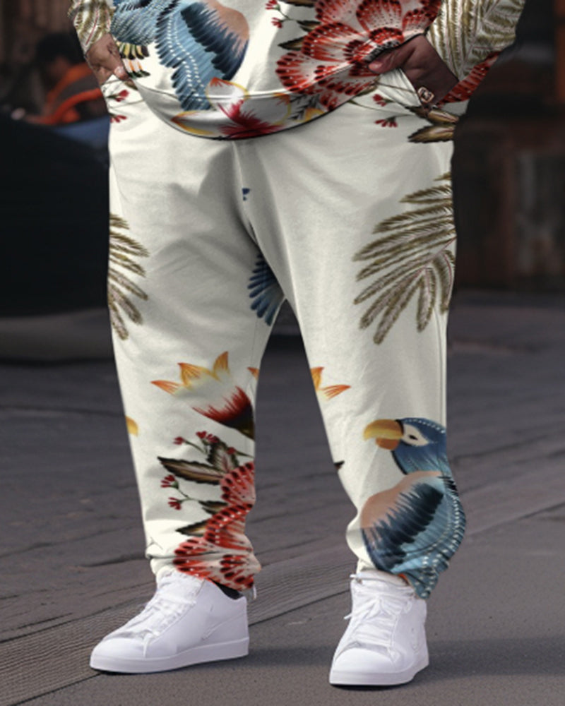 Big & Tall Floral Athletic Streetwear Two-piece Set for big men view 3
