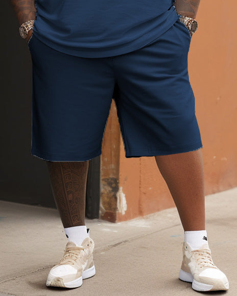 Big & Tall Colorblock Graffiti T-Shirt Shorts Set for big men view 3