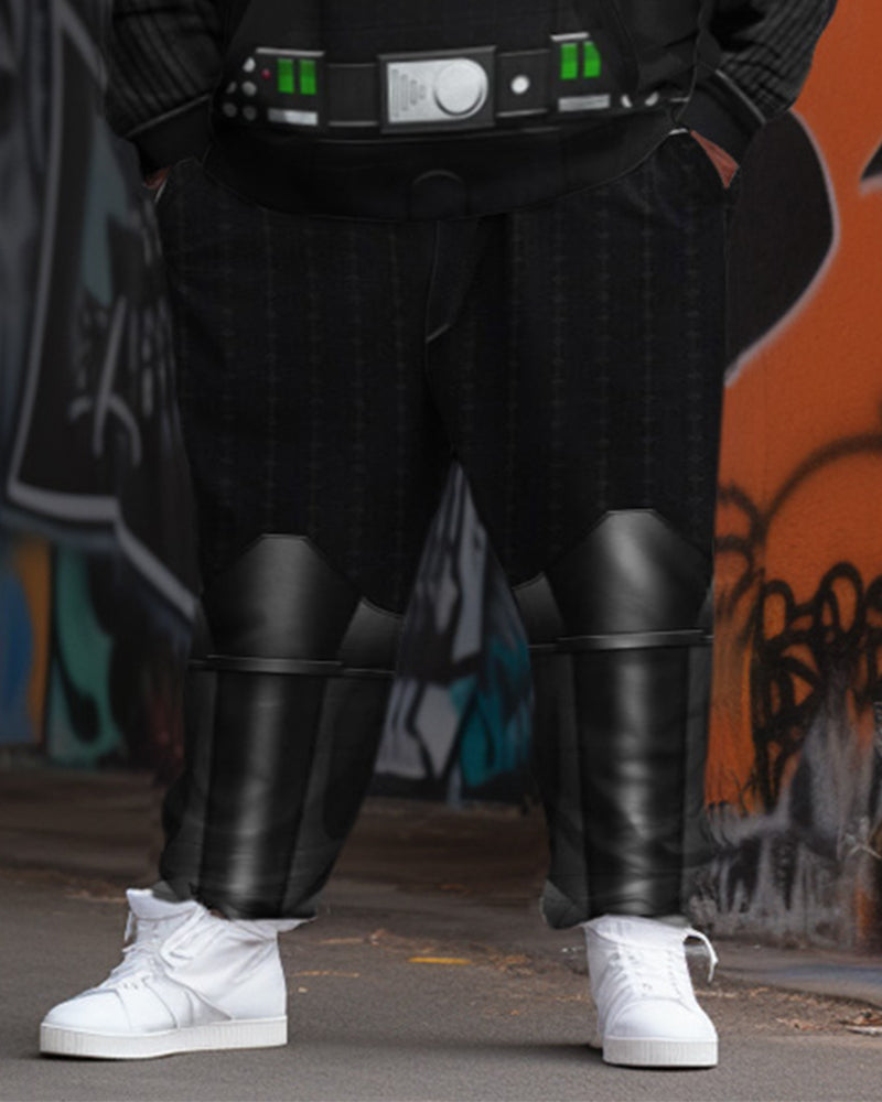 Big & Tall Geometric Hoodie Sweatpants Set for big men view 3