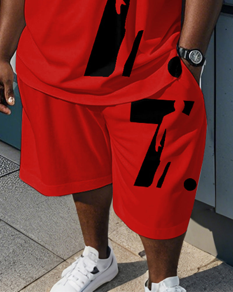 Big & Tall Red Graphic Tank Top for big men view 3