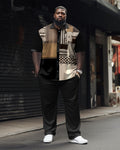 Big & Tall Geometric Shirt Pants Set for big men view 1
