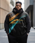 Big & Tall Geometric Striped Graphic Hoodie for big men