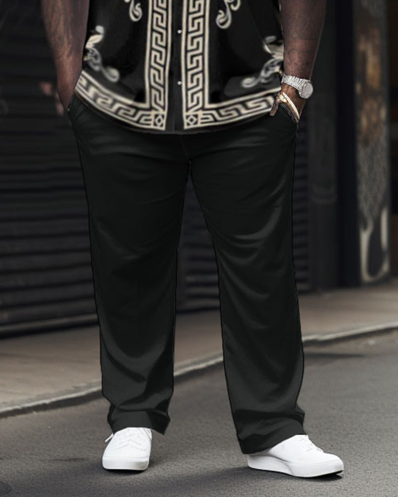 Big & Tall Geometric T-Shirt Pants Set for big men view 3