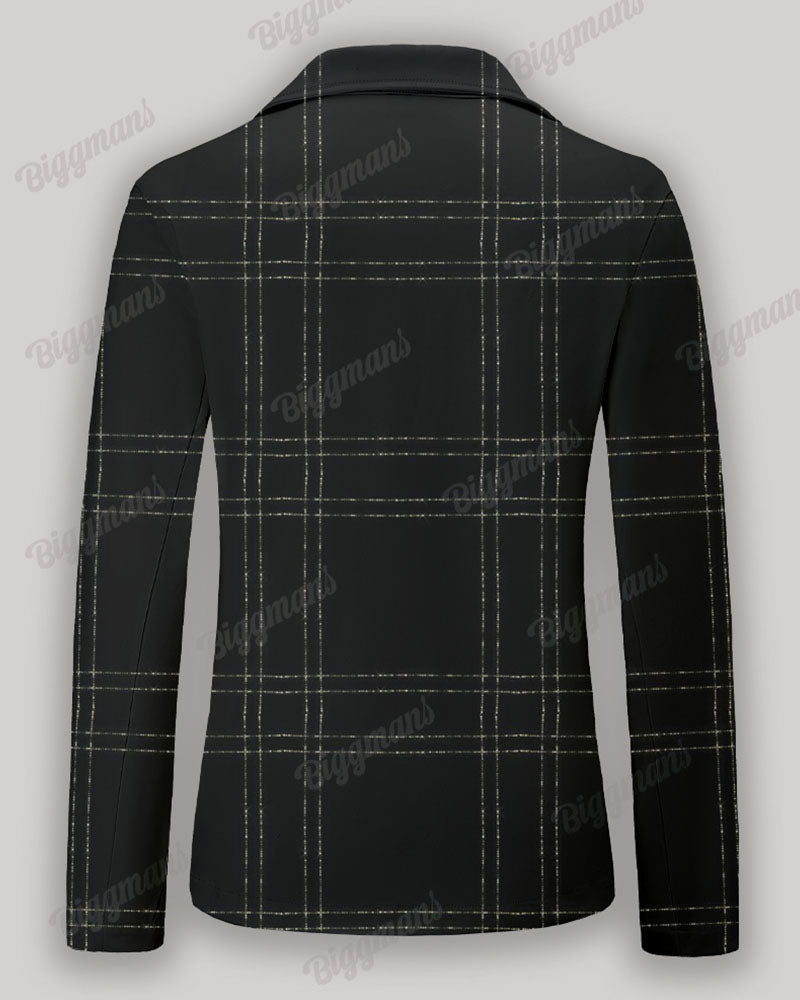Big & Tall Black Plaid Graphic Two-piece Set for big men view 4
