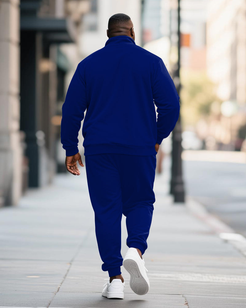 Big & Tall Solid Color Two-piece Set for big men view 6