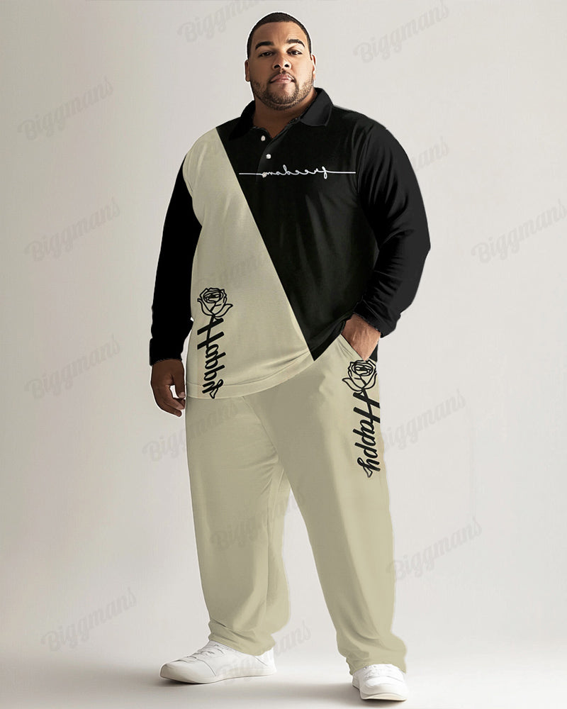 Big & Tall Graphic Polo Pants Set for big men view 1