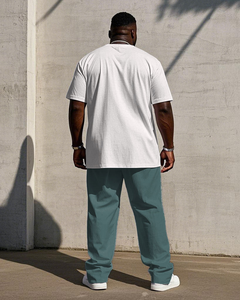 Big & Tall Colorblock T-Shirt Pants Set for big men view 4