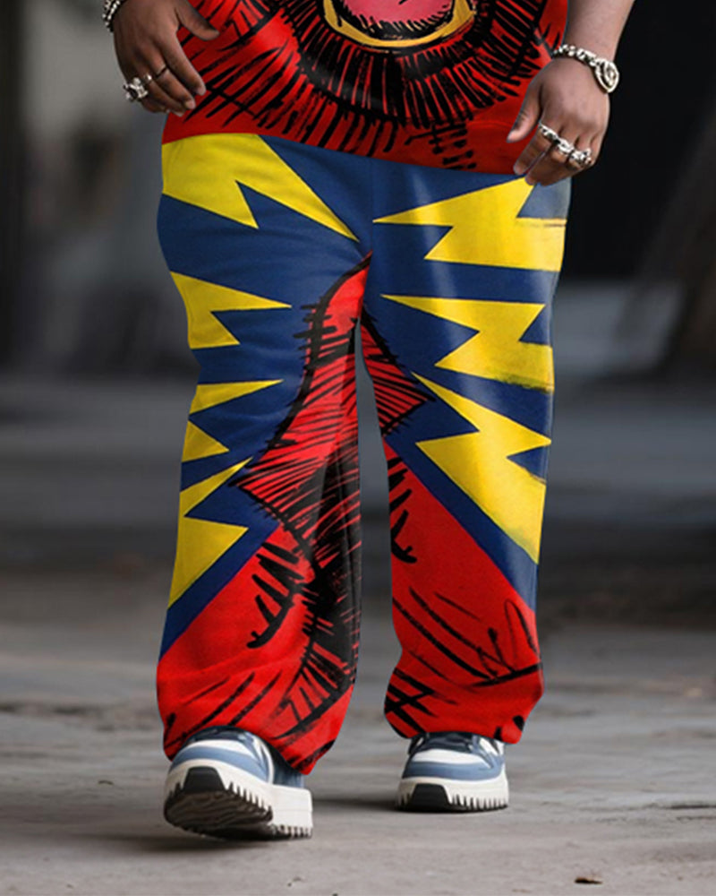 Big & Tall Graphic Graffiti Hoodie Sweatpants Set for big men view 3