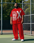 Big & Tall Graphic Streetwear T-Shirt Pants Set for big men view 1