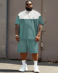 Big & Tall Colorblock T-Shirt Shorts Set for big men view 2
